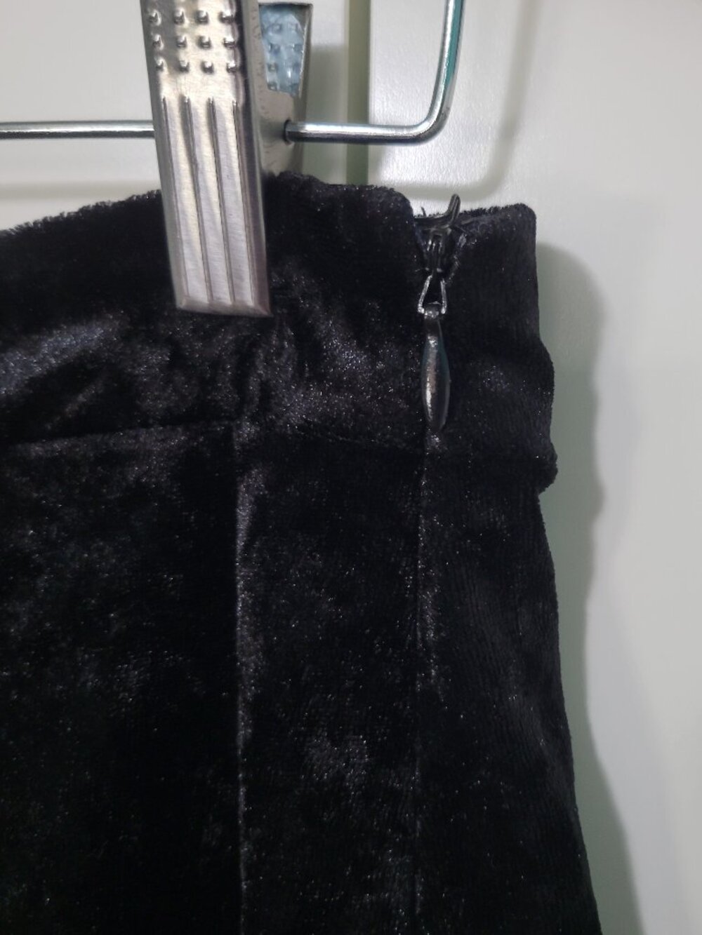 Whimsigoth Craft Practical Magic Witch Black Crushed Velvet Ruffle Hem Skirt - Picture 4 of 10